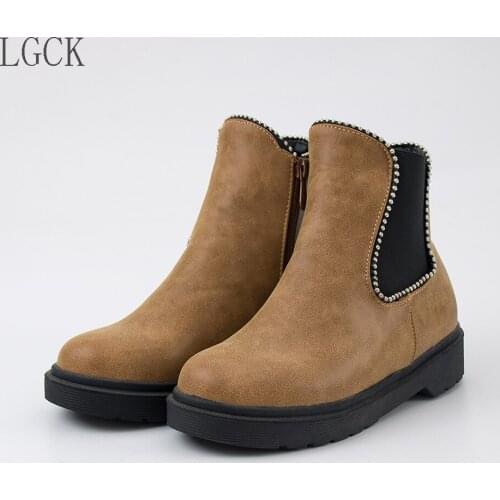 Plus Size 34-43 Woman Boots Fur Winter Warm Ankle Boots Chelsea Boots Woman Shoes Martin Boots Tide Short Boots Ladies Footwear