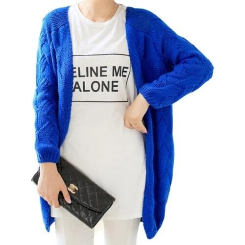 Sweater Women New Fall Winter Long Jumper Thick Twist Knit Cardigan Jacket Solid Color Sweaters Coat Clothing Vestidos LXJ364