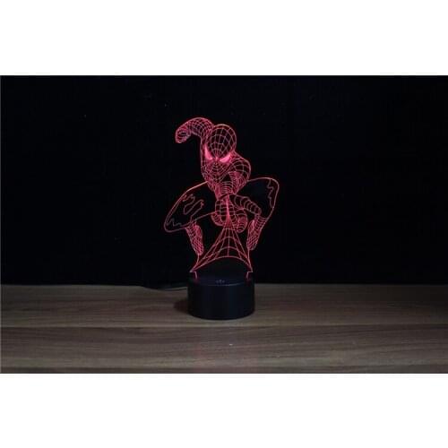 Famous Super Man Movie Souvenir 3D Led Nite Light Spider Shape with FCC/UL Certificate