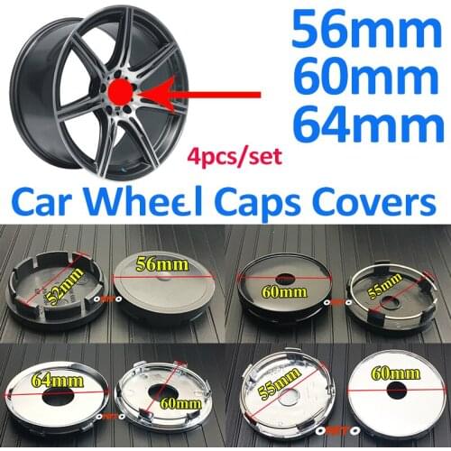 4pcs/set Car Emblem Wheel Center Caps Covers 56MM 60MM ABS PVC for Car Styling