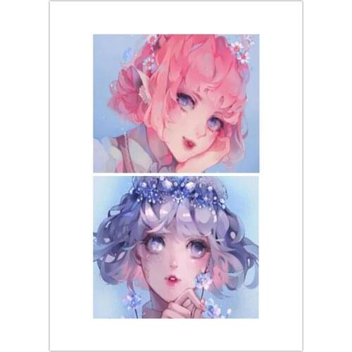 5D DIY Cartoon Girl Portrait Pattern Diamond Painting Full Square Circular Handmade Mosaic Home Gift New Product GJ713