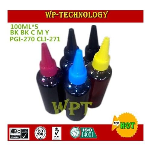 5X100ML Quality Dye Refill Ink suit for PGI-270 CLI-271 ,suit for Canon MG5720 MG5721 MG5722 MG6820 MG6821 MG6822 MG7720