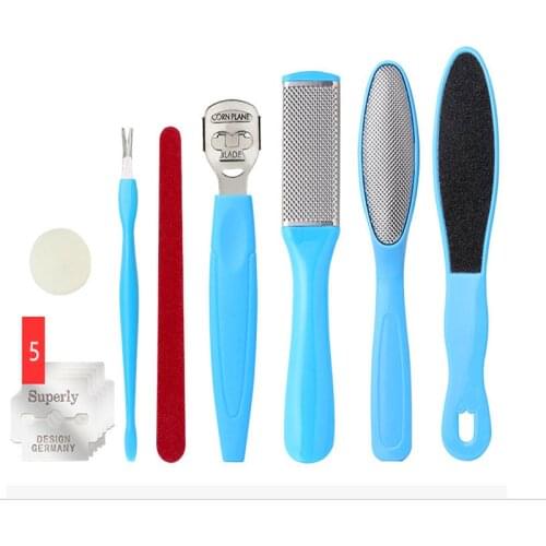 8Pcs/Set Manicure Foot Care File Set Dead Hard Skin Callus Remover Scraper Pedicure Rasp Tools Feet Care Tool Kit Stainless Tool