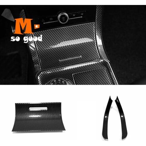 ABS Carbon Car Front Storage Box & Gear Shift Panel Decoration Cover Trim 2018 2019 2020 Car Styling Accessories for Ford Edge