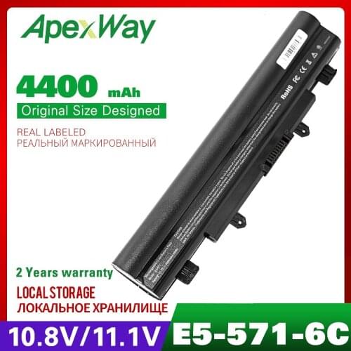 ApexWay 6 cells 5200mah 11.1v For Acer Aspire AL14A32 V3-472 V3-572 E14 E15 E5 E5-531 E5-551 E5-421 E5-471 E5-571 E5-572