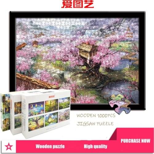 Sim wooden Jigsaw puzzle 1000 Pieces cartoon Pattern Pictures for Adults Children Kids Games Educational Toys