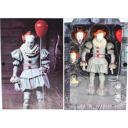 NECA Stephen Kings It Pennywise Joker Clown Horror Movie Figurine PVC Action Figure Model Collection Toy Halloween Day Gift