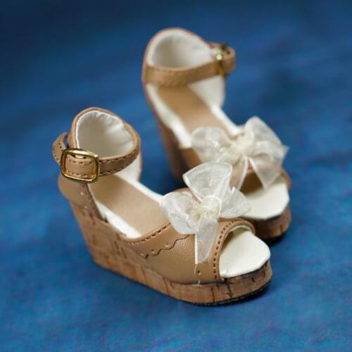 G10-074 children toy 1/3 1/4 uncle bjd sd dolls props Accessoriess shoes brown color Noble bow high heels 1 pair