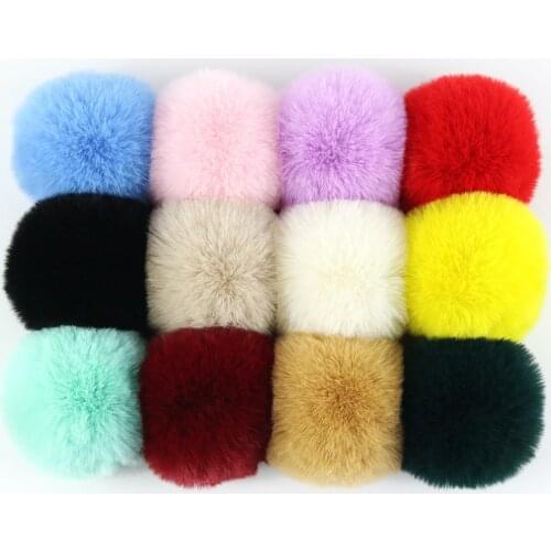 Imitation Rabbit Hair Pompoms Soft Pom Poms Balls Keychain Pendant Hat Scarf Accessories Diy Manualidades Pompom Ball Decoration