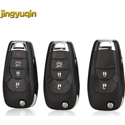 Jingyuqing 15pcs Remote Flip Key Fob Shell For Chevrolet Cruze Aveo 2014-2018 2/3/4 Buttons Modified Car Key Housing