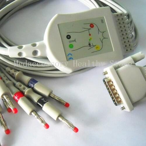 Compatible For Bionet Cardiocare 2000/CardioTouch3000 ECG EKG Cable with leadwires 10 leads Medical ECG Cable 4.0 Banana End