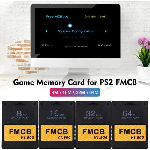 Classic Black For PS2 FMCB V1.966 8MB/16MB/32MB/64MB Memory Card For PS2 Console Professional Storage Card