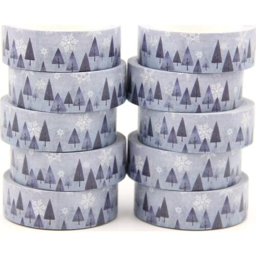 10PCS/lot 15MM*10M Solar Term Heavy Snow Winter Snow washi tape Masking Tapes Decorative Stickers DIY Stationery School Supply