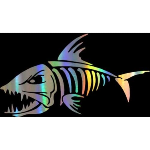 Hot Reflective Car Stickers Marine FISH BONES Bumper Funny Decals for Motorcycle A4 Car Decals KK18*10cm