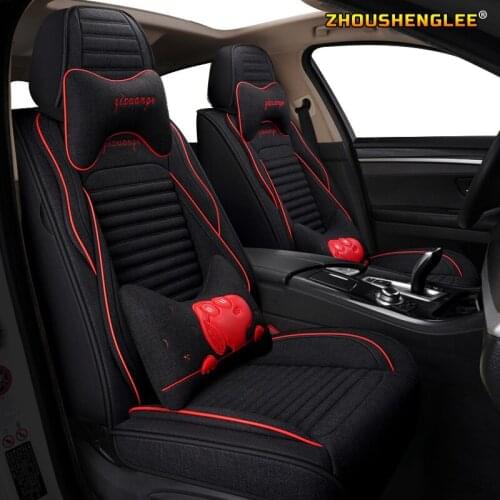 ZHOUSHENGLEE FLAX car sear covers for ssangyong motor Rodius Actyon kyron lester chairman korando full set interior covers aut