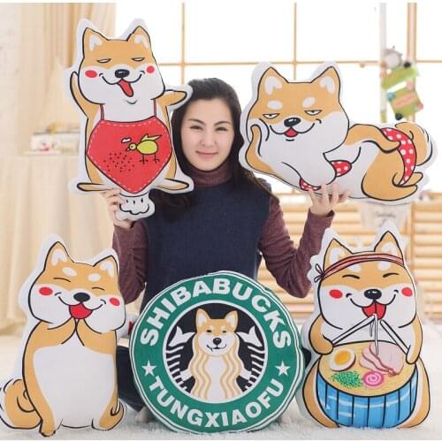 Soft Shiba Inu Dog Creative Funny Plush Toy Stuffed Animal Shiba Inu Dog Pillow Cushion For Kids Birthday Gift Home Decoration