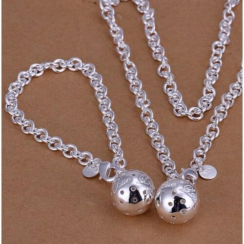 Sets sterling-silver-jewelry Sets Silver Fashion Jewelry Sets Balls Jewelry Wholesale Free Shipping jhgf LS057
