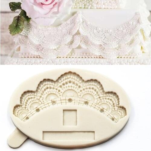 New Pearl Lace Ribbon Silicone Mold Fondant Cake Decorating Tool Gumpaste Fondant Mold Wedding Cake Baking Decoration Mold