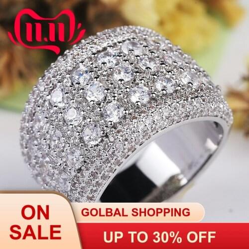 2018 new fashion white gold ring ladies and ladies zircon ring holiday gifts