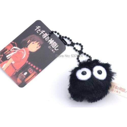 New 20Pcs My Neighbor Totoro Dust Soot 1.6" 4CM Plush Doll Keychain Pendant