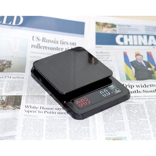 New Household Electronic Coffee Scale 0.1g Timing Kitchen Electronic Scale Hand-made Coffee Scale 3kg USB Power Supply Interface