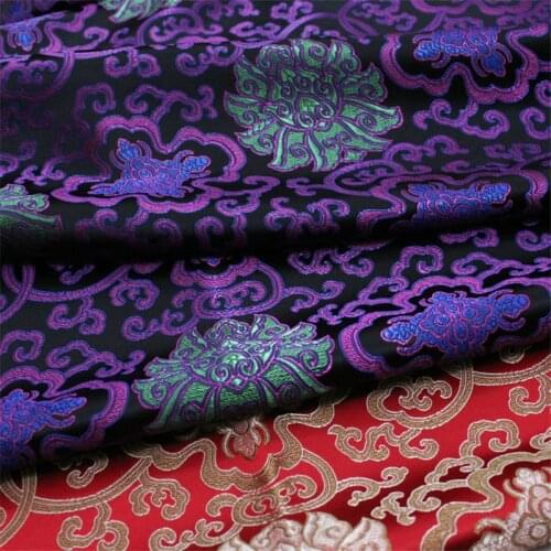 NW83 Purple/Red 114cm Width Chinese Style Polyester Brocade Fabric Womens Dress Clothing Jackets Fabrics DIY Sewing Materials