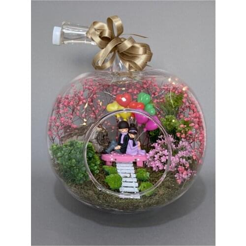 Illuminated Apple Glass Terrarium