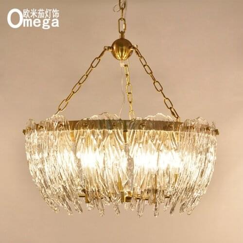 Postmodern creative light luxury glass chandelier living room dining room villa study bedroom porch chandelier exhibition lamp