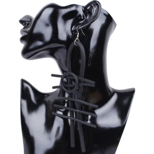 Retro Asymmetrical Earrings Vintage Black Rubber Drop Earrings Goth Jewellery For Women Geometric Summer Accessories Wholesale