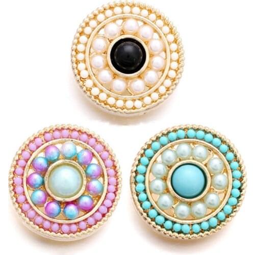 Interchangeable 20mm metal Rhinestone Snap Button w192 flower Jewelry fit 18mm Snap button Necklaces Bracelets for women gift