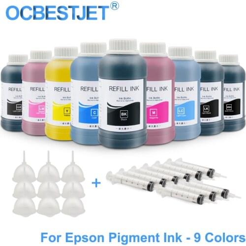 9x250ML Universal Pigment Ink Refill Ink Kit For Epson SureColor P600 P800 P6000 P7000 Stylus Pro 7890 9890 3800 3880 3850 11880