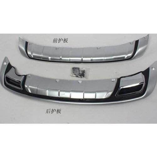 High quality For 2011-2016 KIA Sportager R plastic ABS Chrome Front+Rear bumper cover trim car-styling accessories