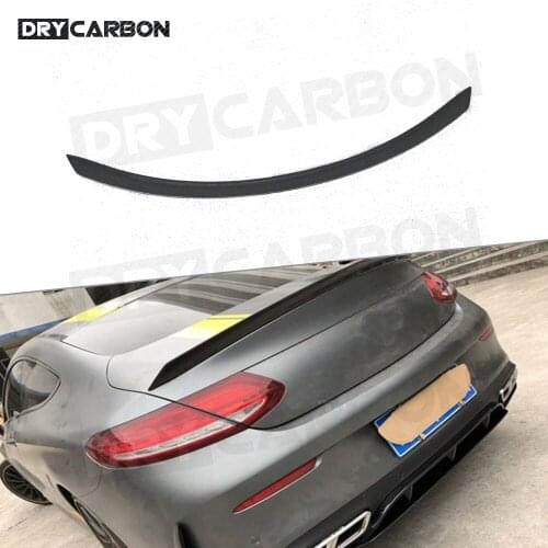 Carbon Fiber Rear Trunk Spoiler Boot Wing Lip For Mercedes Benz C205 C200 C300 C180 Coupe 2 Door 2015 - 2018 Bumper