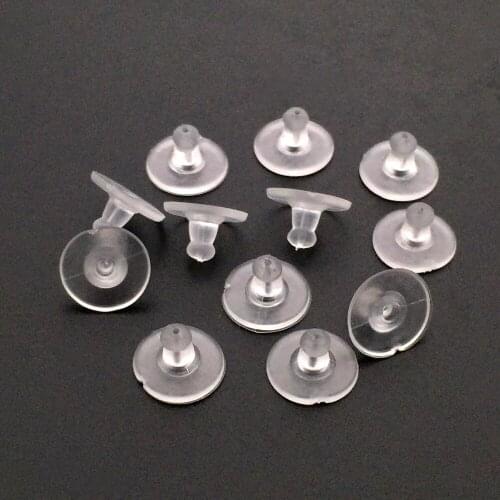 100pcs Plastic Clear Earring Back Ear Studs Plug Stoppers Accessories Jewelry Findings