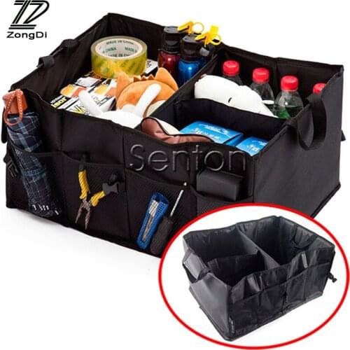 ZD For Hyundai Tucson 2017 Solaris ix35 i30 Suzuki Swift Mitsubish ASX Mazda 3 6 Folding Car Trunk Bag Storage Box Accessories