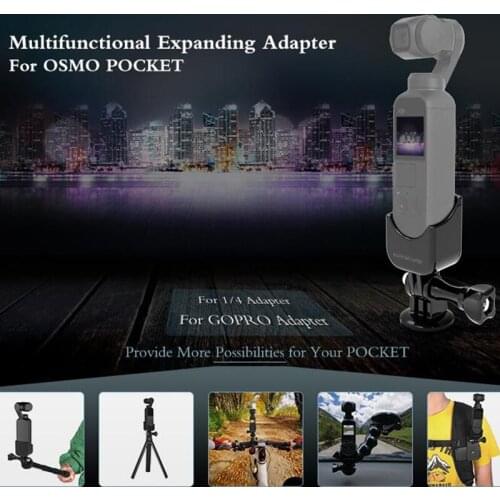 1/4 Adapter Multifunctional Expand Switch Mount Tripod Selfie Stick Holder Bike Car Mount for DJI OSMO POCKET gimbal Accessories