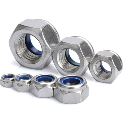 100pcs 3D printer accessories 304 stainless steel nylon lock nut / loosening self-locking nut DIN985