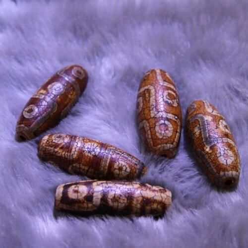 2pcs/lot Druzy Brown Tibetan Mystical Stone, Dzi Spherical Beads Tibetan Loose Charms Dzi Beads Loose Gems Stone Gate Beads