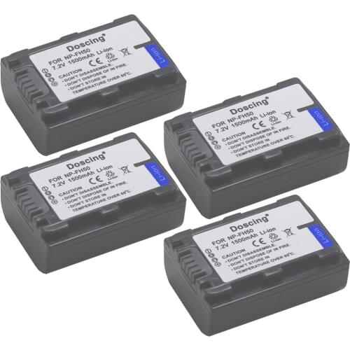 4pcs NP-FH50 NP FH50 Digital battery for Sony A230 A330 A290 A380 A390 HDR-TG1E TG3 TG5 TG7 DSC-HX1 DSC-HX200 NP-FH50 NP FH50