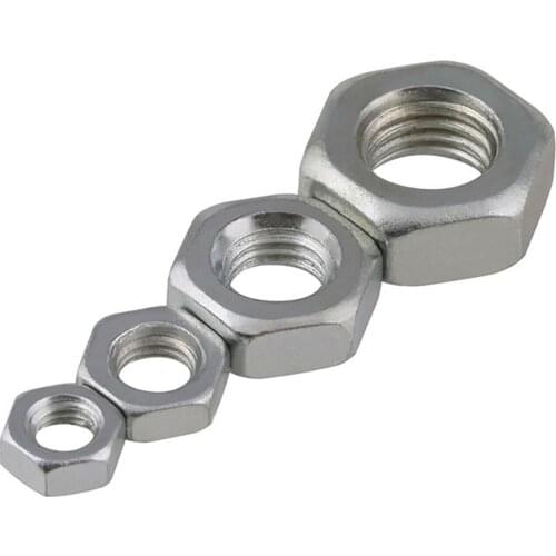 5-50Pcs BSW 1/8-40 5/32-32 3/16-24 5/16-18 1/4-20 1/8-40 3/8-16 1/2-12 White Zinc Plated Steel Hexagon Hex Nut