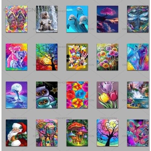 5D Diamond Painting Full Drill Square Colors Flower Oil Painting Animals Diamond Mosaic Diamond Embroidery Decoration Maison