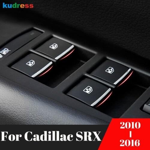 For Cadillac SRX Second Generation 2010-2016 ABS Chromium Car Styling Window Switch Decoration Button Panel Trim Stickers 7pcs