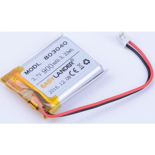803040 3.7V 900mAh Rechargeable li Polymer Li-ion Battery For bluetooth mobile e-books GPS PSP PDA MP4 MP5 DVR 083040 802939