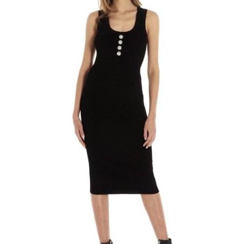 Babatique 2020 New Fashion Women Designer Black Yellow White Sleeveless Dress Ladies Elegant Bodycon Party Dress