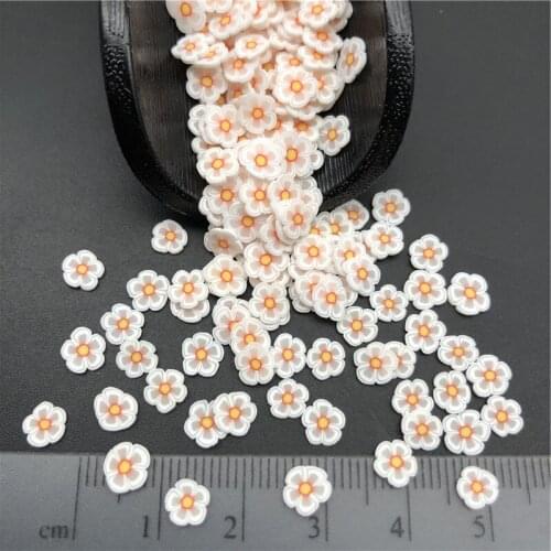 50g White Flower Polymer Clay Sprinkle For Kids Diy ,Soft Clay For Craft Clay/Nail Art/Scrapbook Decoration DIY,Filler