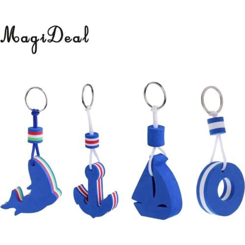 MagiDeal 4 Pieces Yachting Boating Sailing Floating Keychain Keyring Key Ring Blue for Canoeing Rafting Dinghy Water Sports Acce