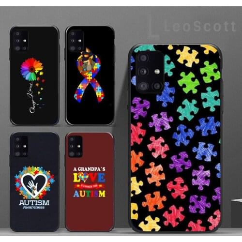 Puzzle Autism Awareness Phone Case For Samsung A40 A31 A50 A51 A71 A20E A20S S8 S9 S10 S20 Plus note 20 ultra