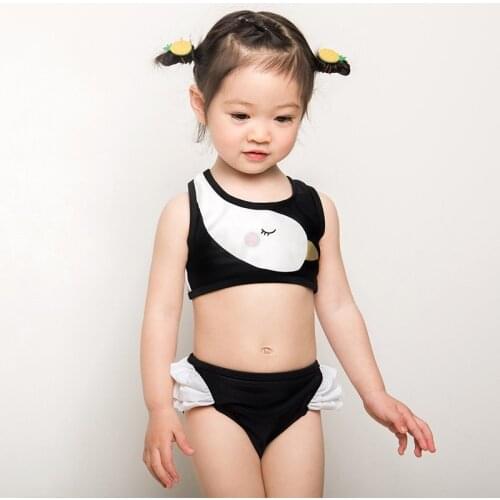 Children Swimming Suit Lovely Princess Small Swan SwimWear Girl Sports Bikini Beach Clothes Girls Swimming Trunks 2021 Wholesale