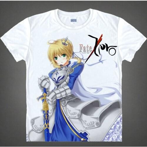 Fate stay night T-shirt kawaii Japanese Anime t-shirt Handmade Manga Shirt Cute Cartoon saber Cosplay shirt 37172409778 tee 676