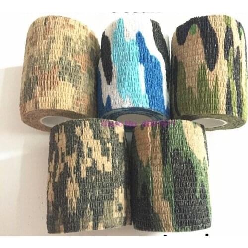 By DHL 500pcs 4.5M*5CM Waterproof Outdoor Camo Hiking Camping Hunting Camouflage Stealth Tape Wraps